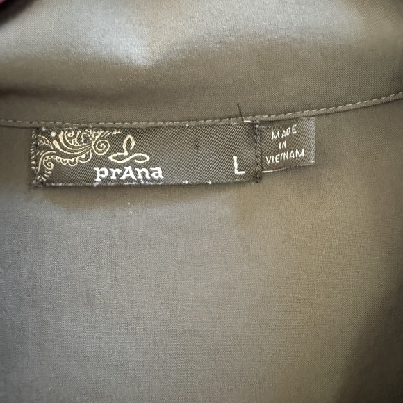 Prana Shadyn Green Athleisure Dress Snap Down Front Stretch Pockets Women's L - Picture 3 of 12